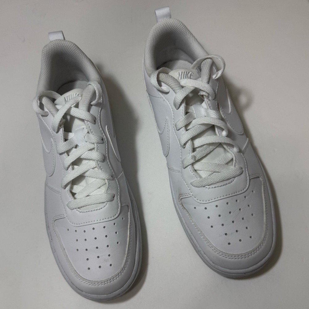 Nike Court Borough Low 2 “Triple White” Big Kid Size 7Y Sneakers - Picture 2 of 16